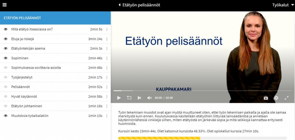 KoulutusOnline sisällön esimerkki